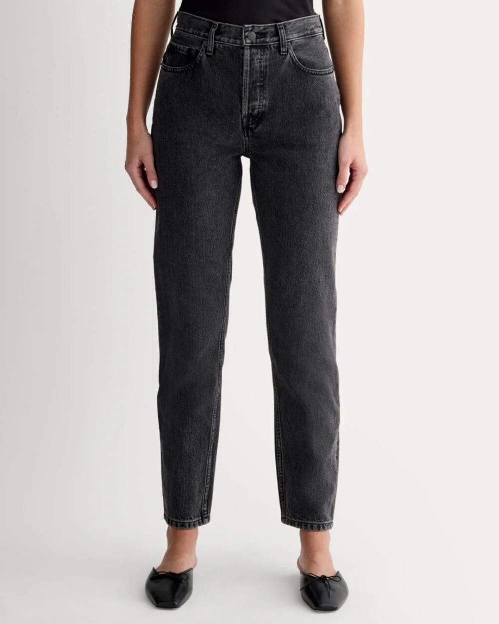 Everlane The 90s Cheeky Jean Rigid Organic Cotton Washed Black Ankle Jeans 26